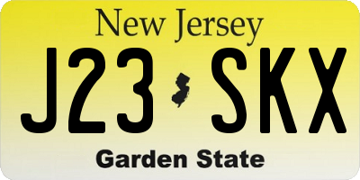 NJ license plate J23SKX