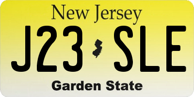NJ license plate J23SLE