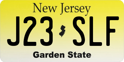 NJ license plate J23SLF