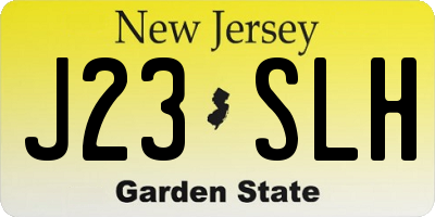 NJ license plate J23SLH