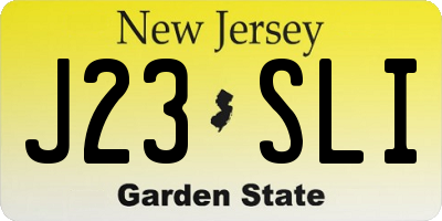 NJ license plate J23SLI