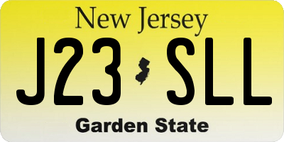 NJ license plate J23SLL