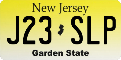 NJ license plate J23SLP