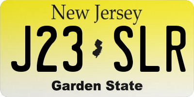 NJ license plate J23SLR