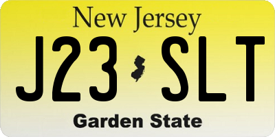 NJ license plate J23SLT