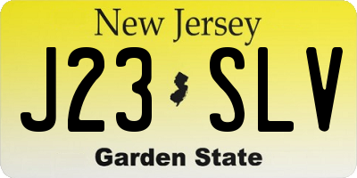 NJ license plate J23SLV