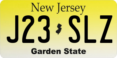 NJ license plate J23SLZ