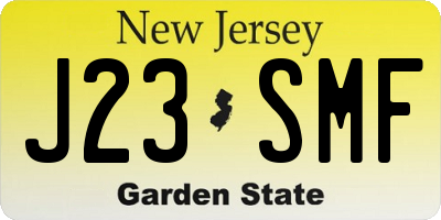NJ license plate J23SMF