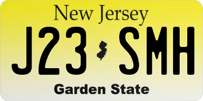 NJ license plate J23SMH