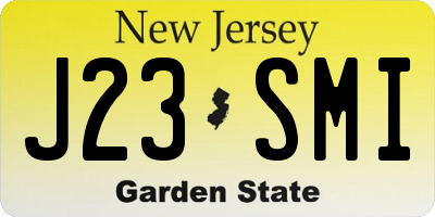 NJ license plate J23SMI