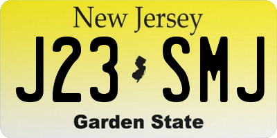 NJ license plate J23SMJ