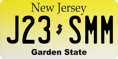 NJ license plate J23SMM