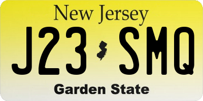 NJ license plate J23SMQ