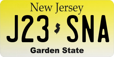 NJ license plate J23SNA