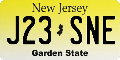 NJ license plate J23SNE