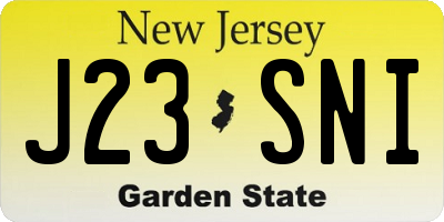 NJ license plate J23SNI