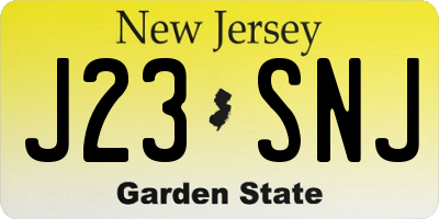 NJ license plate J23SNJ