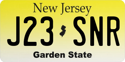 NJ license plate J23SNR