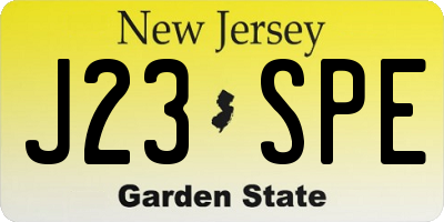 NJ license plate J23SPE