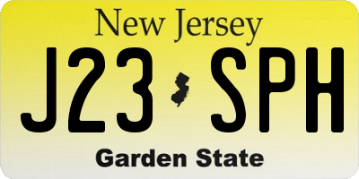 NJ license plate J23SPH