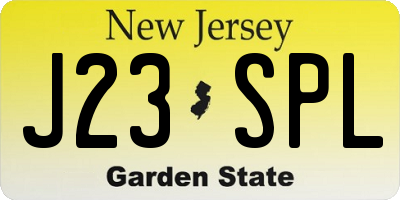 NJ license plate J23SPL