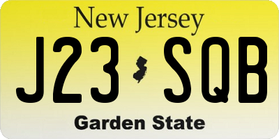 NJ license plate J23SQB
