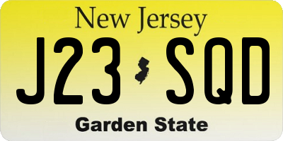 NJ license plate J23SQD