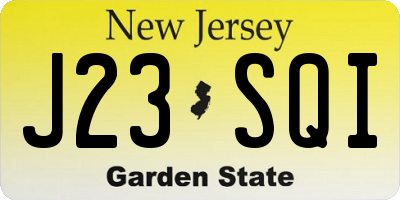 NJ license plate J23SQI