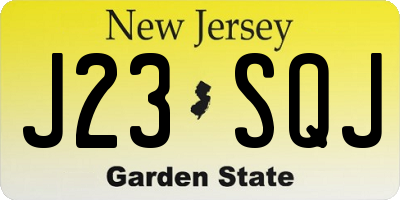 NJ license plate J23SQJ