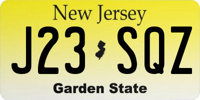 NJ license plate J23SQZ