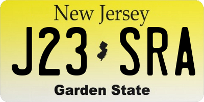 NJ license plate J23SRA