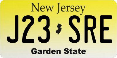 NJ license plate J23SRE