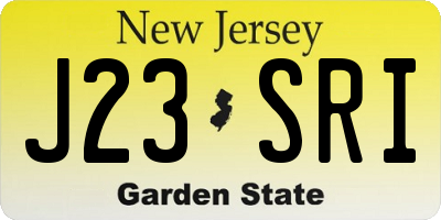 NJ license plate J23SRI