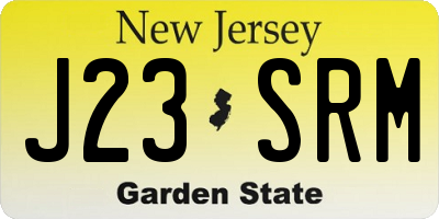NJ license plate J23SRM