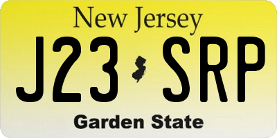 NJ license plate J23SRP