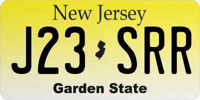 NJ license plate J23SRR