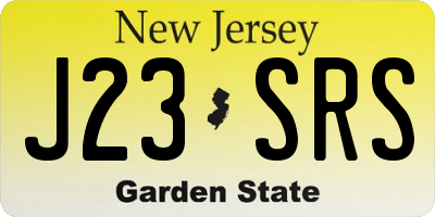 NJ license plate J23SRS