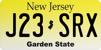 NJ license plate J23SRX