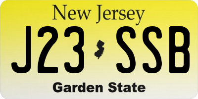 NJ license plate J23SSB