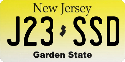 NJ license plate J23SSD
