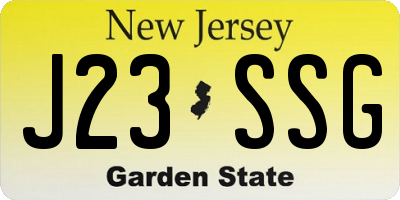 NJ license plate J23SSG