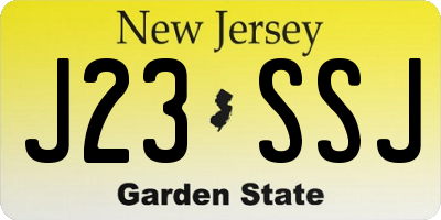 NJ license plate J23SSJ