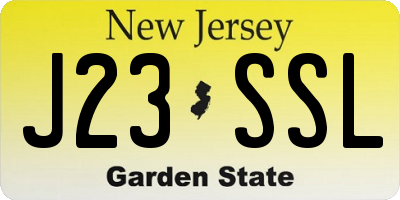 NJ license plate J23SSL