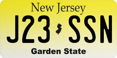 NJ license plate J23SSN