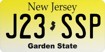 NJ license plate J23SSP