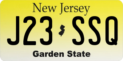 NJ license plate J23SSQ