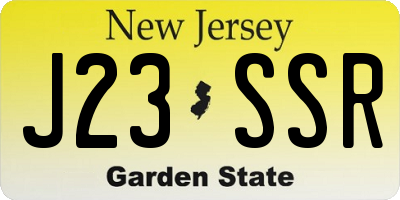 NJ license plate J23SSR