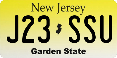 NJ license plate J23SSU