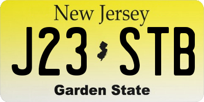 NJ license plate J23STB