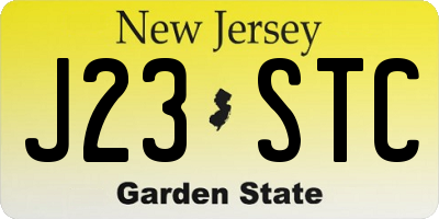 NJ license plate J23STC